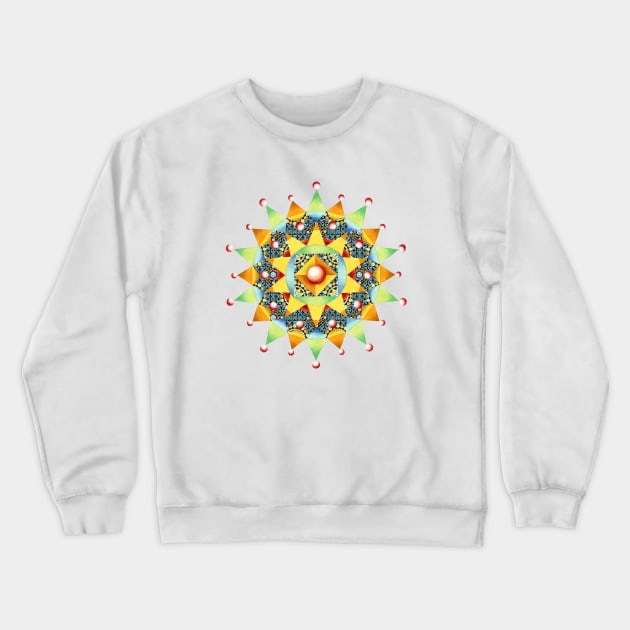 Heraldic Sunburst Crewneck Sweatshirt by PatriciaSheaArt